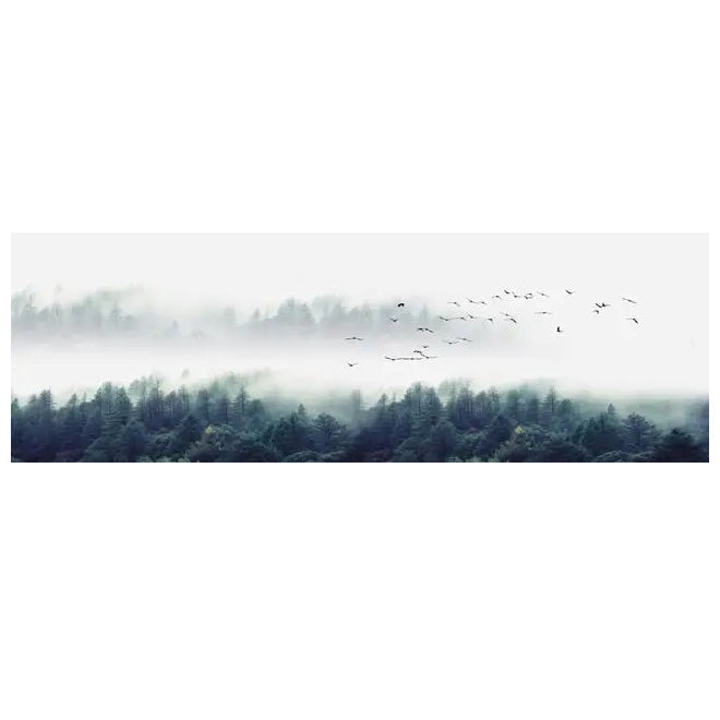 Mountain Lake Forest Wilderness Wall Art Large Format Canvas Prints Wide Landscape Above Sofa or Bed | Skanto