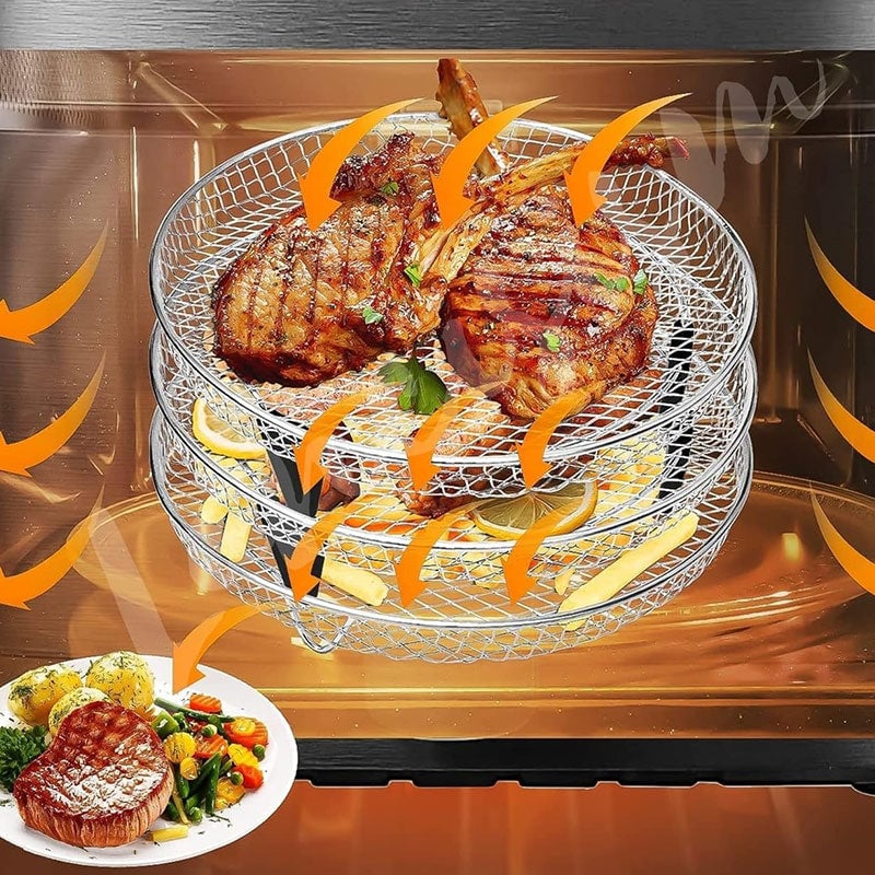 Skanto | 3-lags stablebar luftfryer-hylle