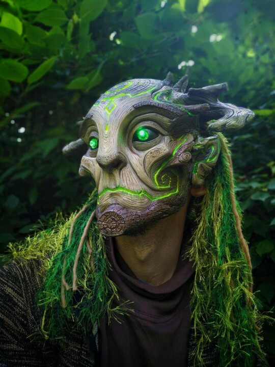 Skanto | Grønn Mann Skog Ånd Maske Kostyme Tilbehør Masker