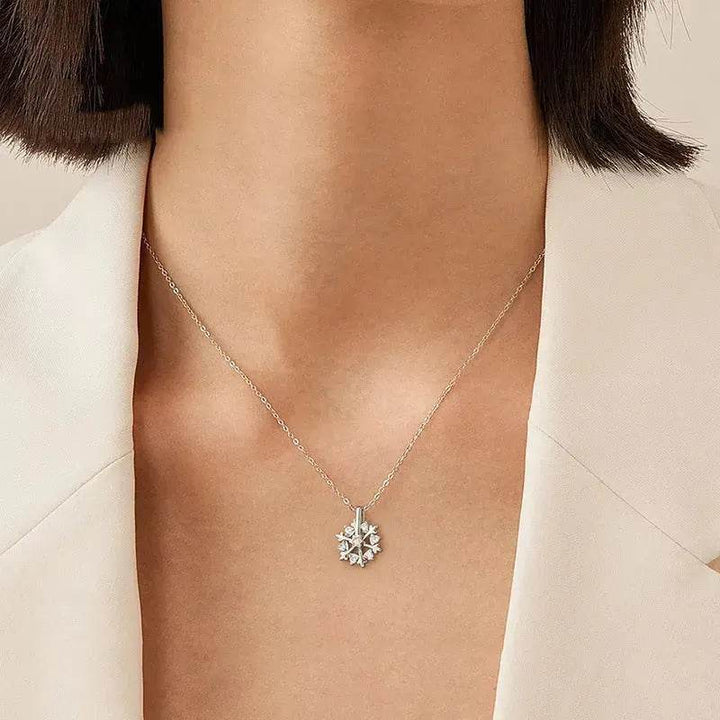 Skanto | Luksus Rhinestone Jul Snøfnugg Halskjede Gave til kvinner