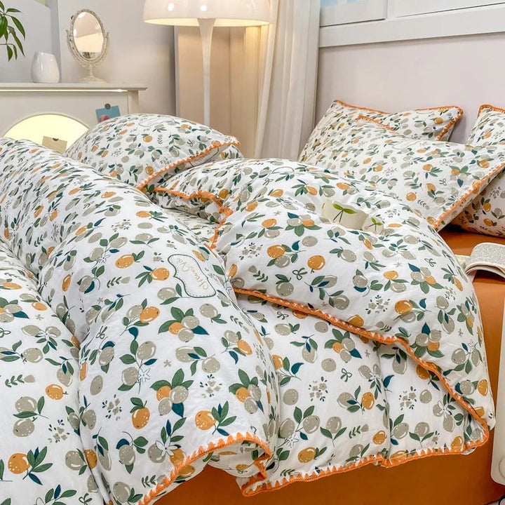 Skanto | Blossom & Berry Drøm Sengetøy Sett 4pcs Blomster Dynebeskytter