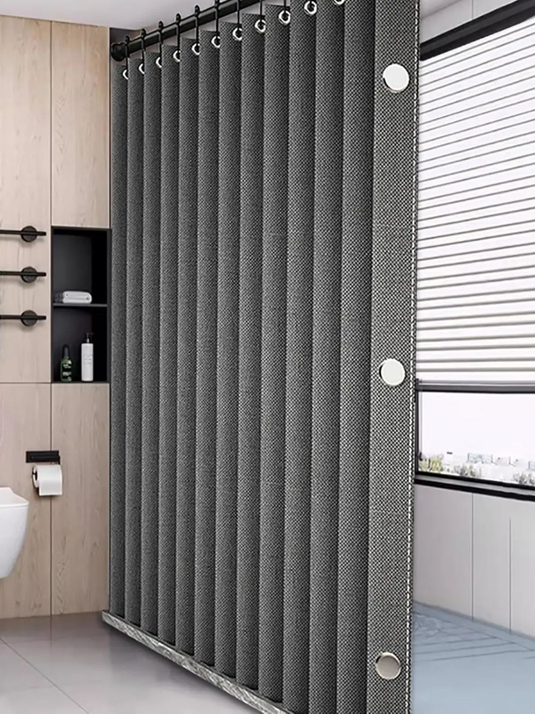 MagnaFold Fungerbar Dusjgardin med Magneter Skanto