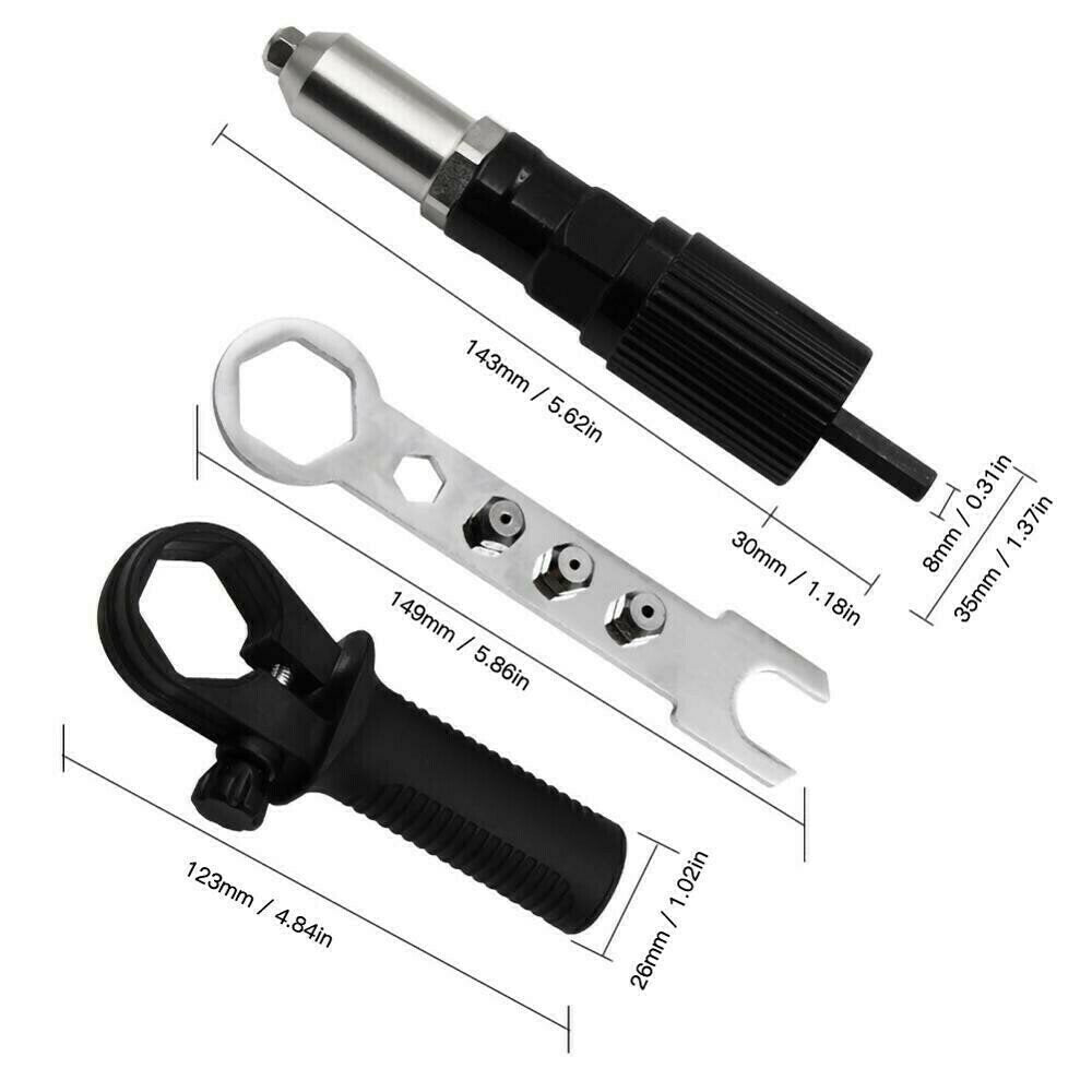 Skanto | Profesjonell popnaglepistol adapter sett med 4 forskjellige matchende dysebolter