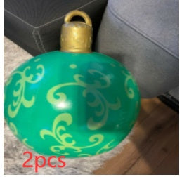 Skanto | Oppblåsbar Juleball Utendørsdekorasjon 60cm – Værbestandig PVC Juledekorasjon