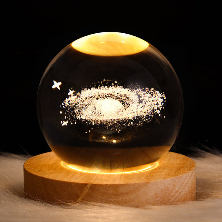 3D Galaxy Crystal Ball LED Nattlys | Skanto
