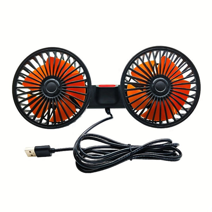 1 Pc Bilvifte, Bil Liten Klargjører, Dobbelhodet Bakvifte, Sterk Vind, 360 Grader Rotasjon, Stor Luftvolum, Subwoofer Drift, Base Festet Klemme Monteringsmetode, Passer For Bil Hjem | Skanto