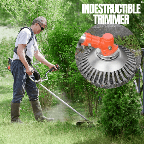 SteelTwist Ugressbørste – 360° Trimmerblad av Flettet Stål (15 cm) | Skanto