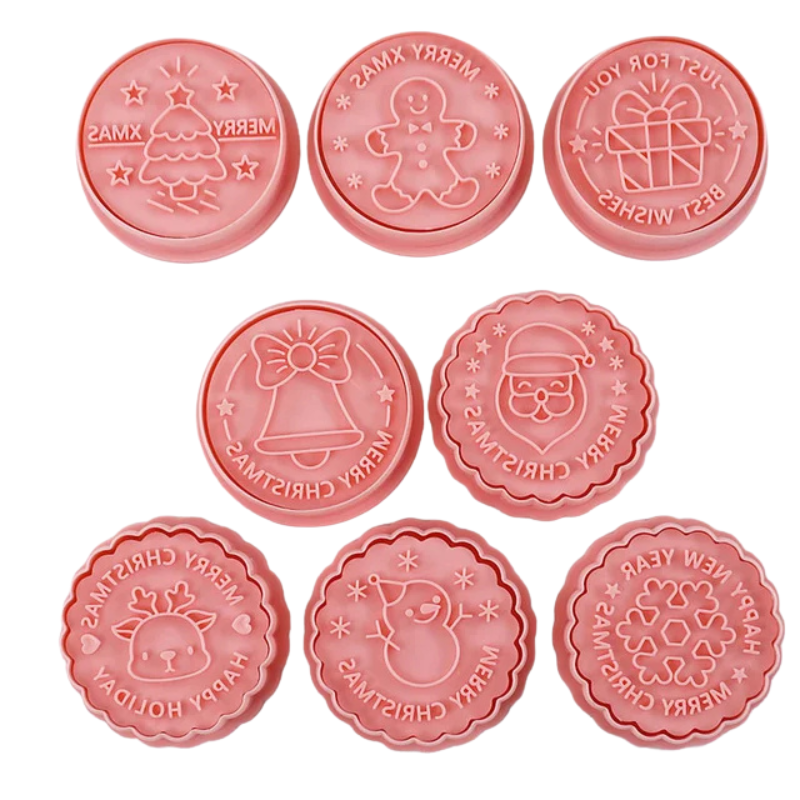 8stk 3D Tegneserie Småkakeutstikkere Pressbar Småkakeform Småkake Stempel Sett | Skanto