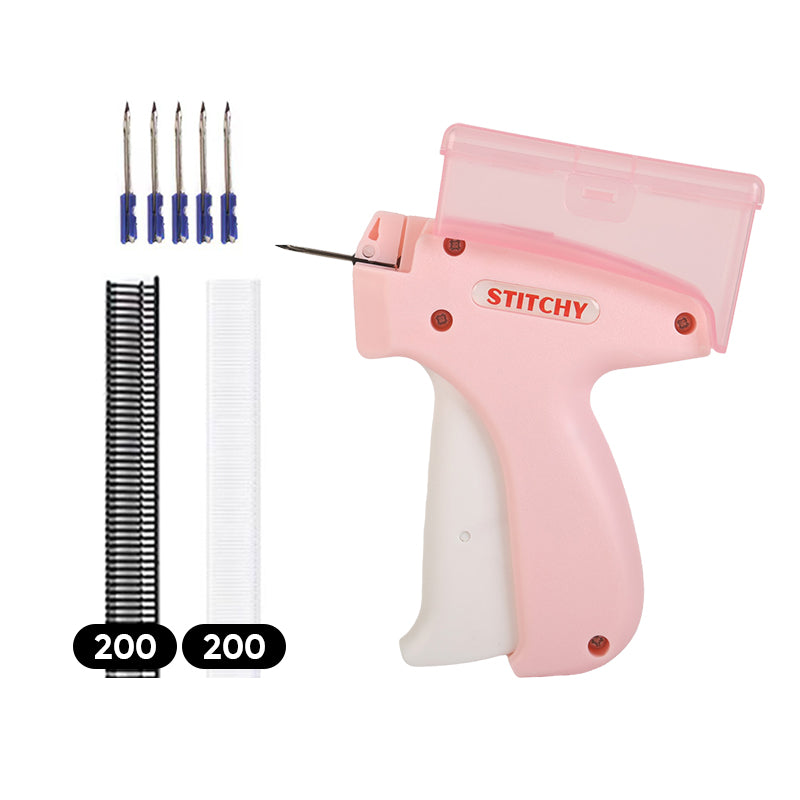 Skanto | Mini Etikettpistol med Oppbevaringsboks - Kompakt Design, Fint Nålsett, Inneholder Mer Enn 2000 Etiketter, Egnet for Klær og Stoffetiketter