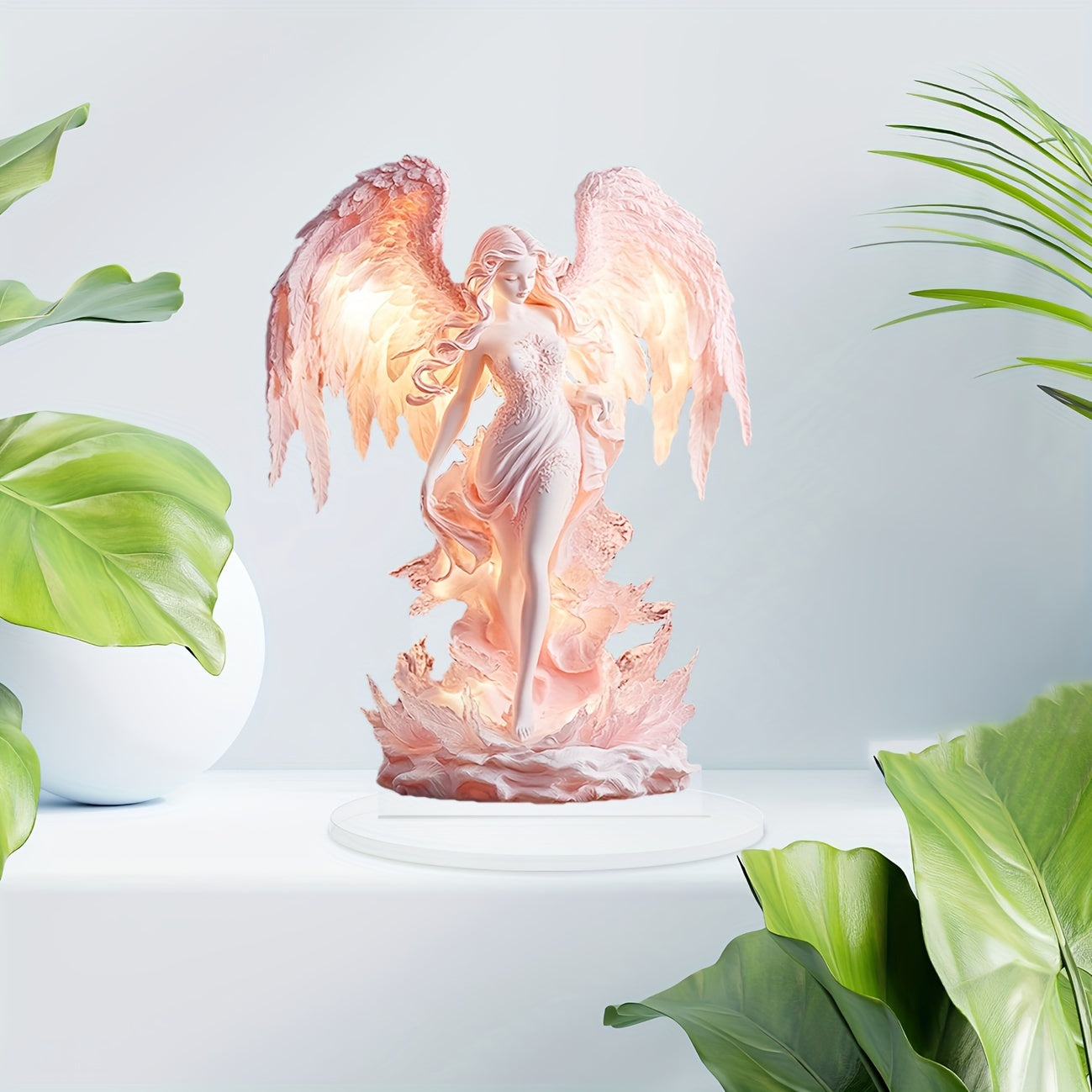 AngelGlow - Elegant Akryl Engel Borddekorasjon