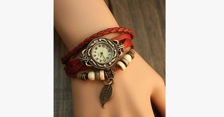 Skanto | Den Boho-Chic Blad Vintage Klokke