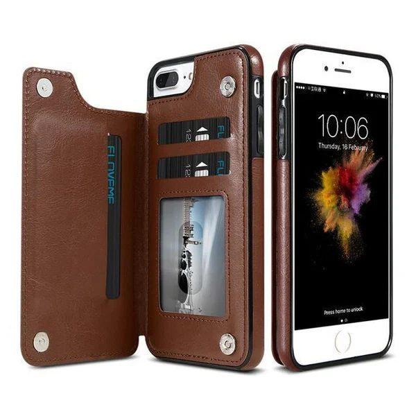 Skanto | Luksuriøs Læder Lommebok Etui For iPhone
