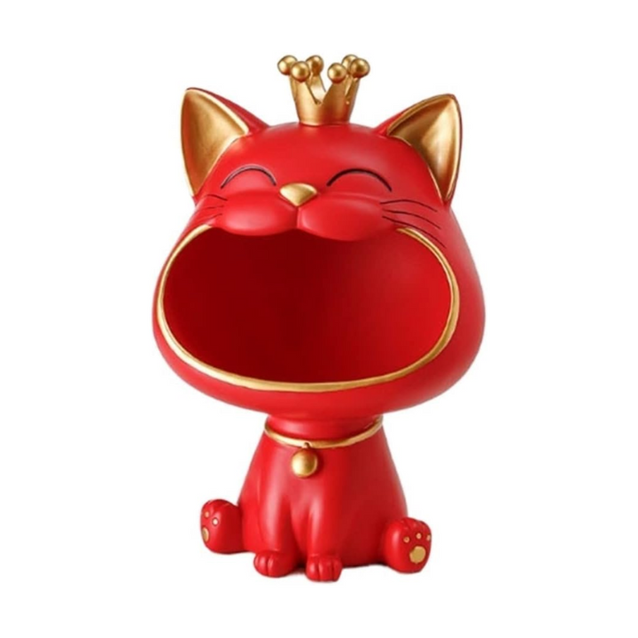 Latterlig Lucky Cat Dekorasjon, Bolle for Godteri og Smykker, Moderne Design | Skanto