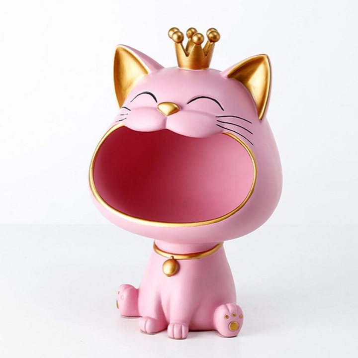 Latterlig Lucky Cat Dekorasjon, Bolle for Godteri og Smykker, Moderne Design | Skanto