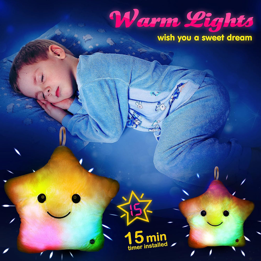 Skanto | Lys LED Stjerne Kosete Pute for Barn