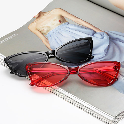 Dame Cat-Eye solbriller med elegant, lett ramme Skanto