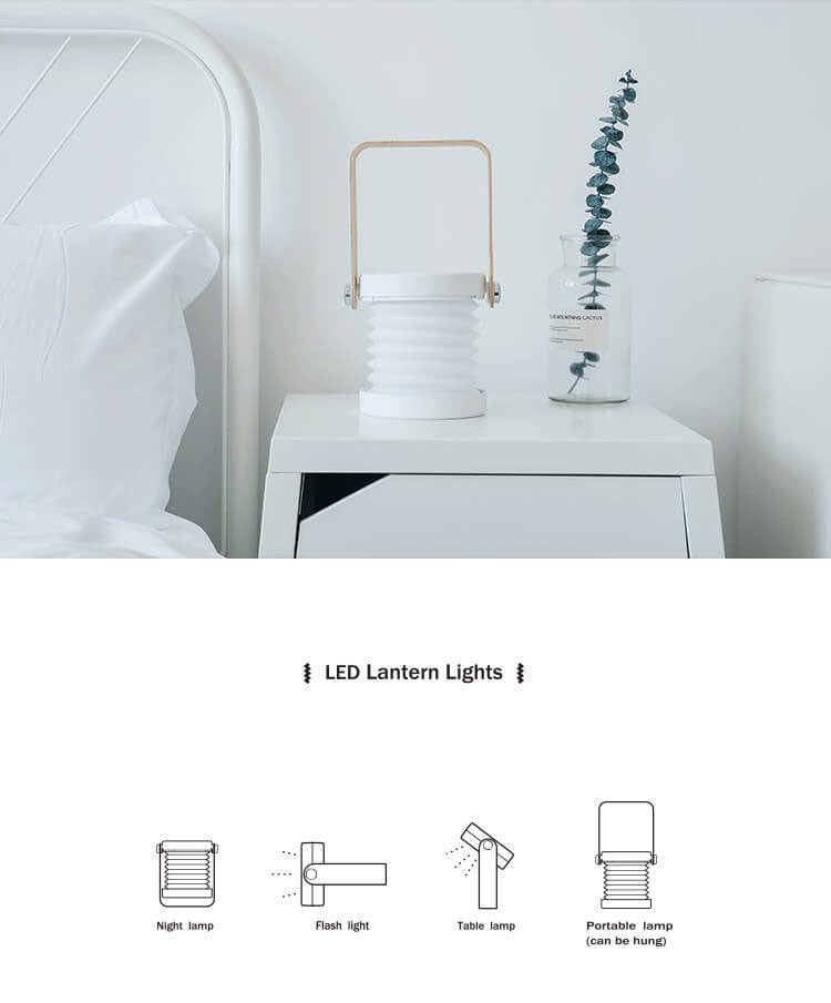 Skanto | Lantern lampe nattlys kreativ sammenleggbar bærbar LED bordlampe