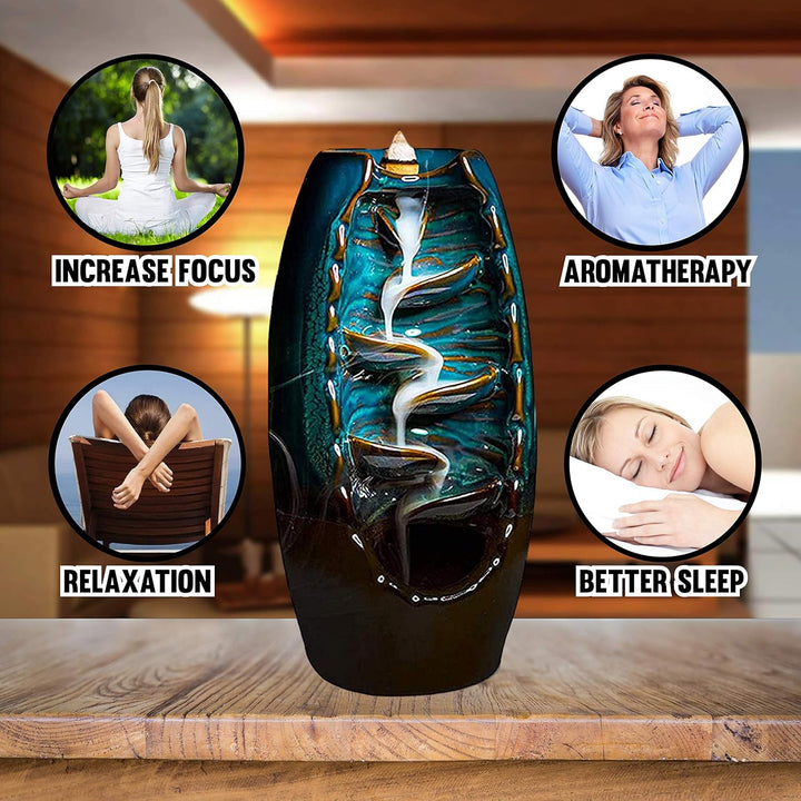 Mountain Incense Holder + GRATIS 7 Autentiske Kegler av Naturlige Dufter Skanto