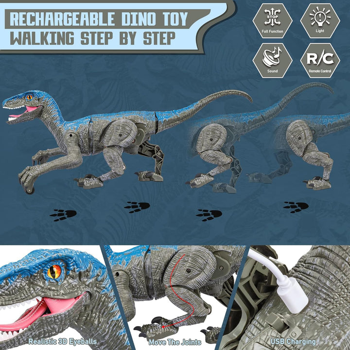 RaptorMove – Fjernkontroll Dinosaur leketøy med lyd, LED og realistiske bevegelser | Skanto