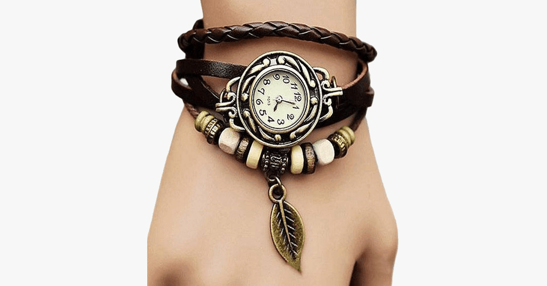 Skanto | Den Boho-Chic Blad Vintage Klokke