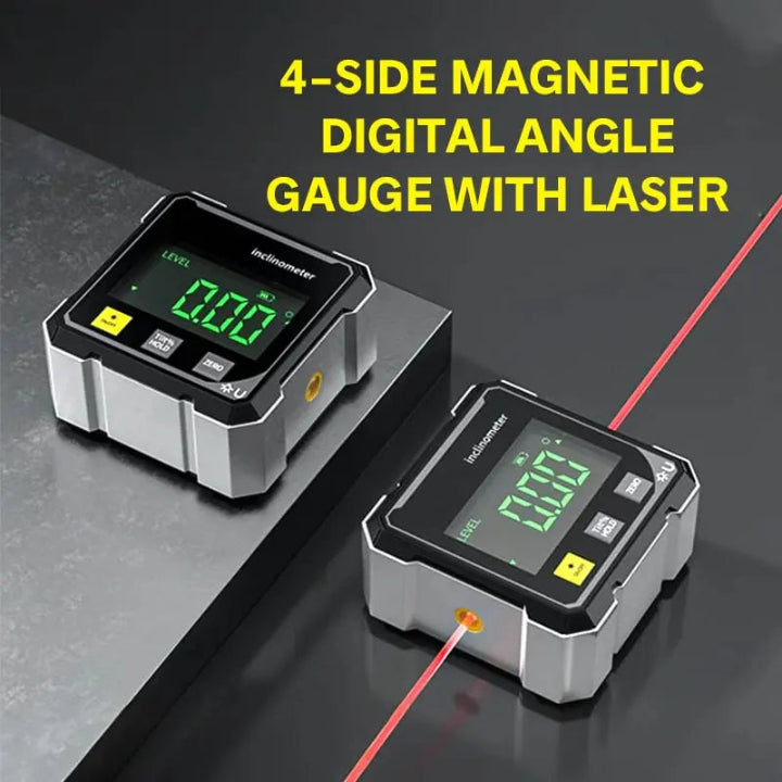 Skanto | Presisjon Vinkelmåler AnglePro – Magnetisk Digital Laser Nivå