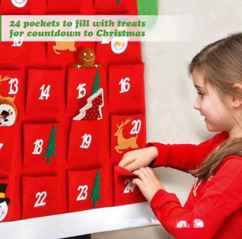Skanto | Advent Kalender Stoff Jule Hängende Pendant Julenissens Filtnisser DIY Advent Kalender Jule Dekorasjon Jul
