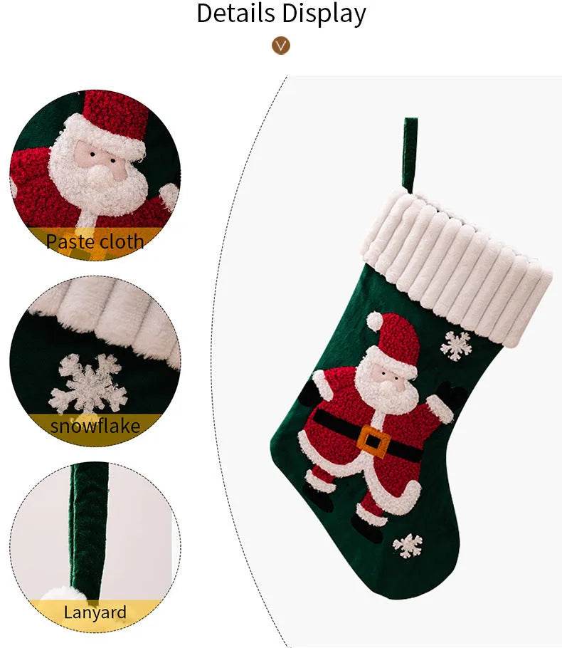 Skanto | Juledekorasjoner Gull Fløyel Patches Julestrømper