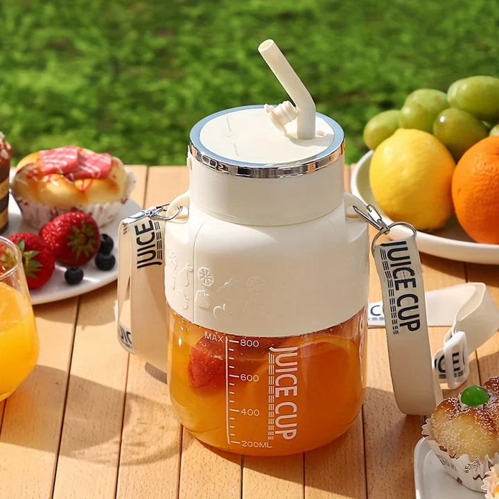 Skanto | 2i1 Flaske Mixer med Strå 800ml - Perfekt for På Farten!