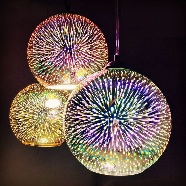 Skanto | Moderne 3D Fyrverkeri Glasskuppel Pendellampe