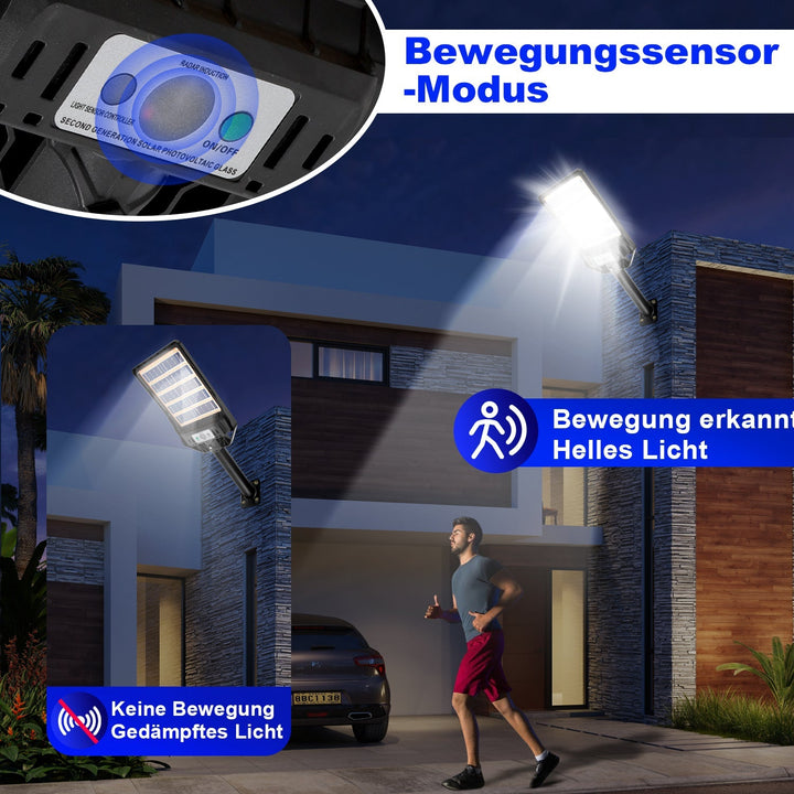 Solcellelampe gatebelysning med bevegelsessensor 300W/400W | Skanto