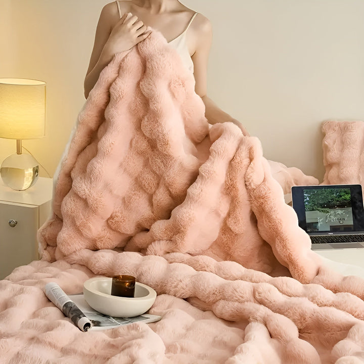 Fleece og fleece-teppe – Ekstra myk & varm | Perfekt for sofa og soverom | Skanto