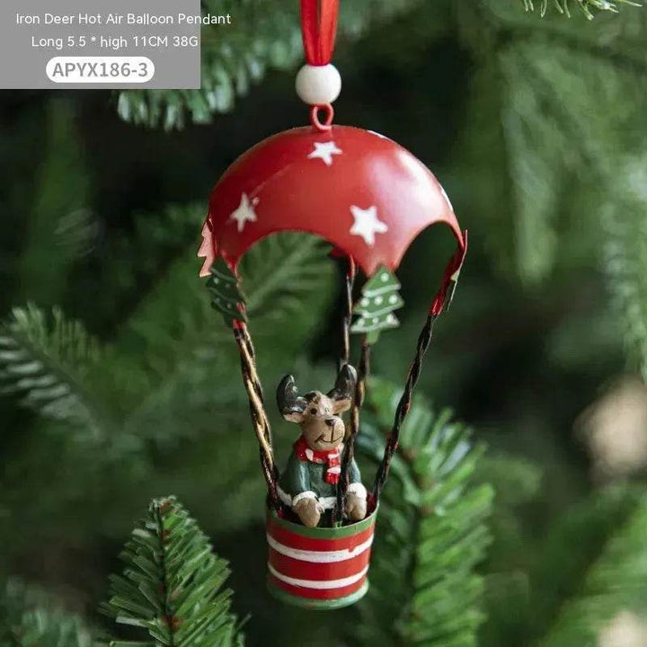 Skanto | Nordic Iron Christmas Hot Air Balloon Parachute Pendant Creative Decorations Tree Charms Hangings