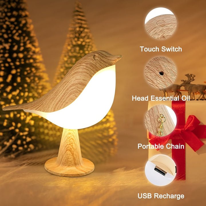 BrightNest - USB LED Fugl Bordlampe med Touch Skanto
