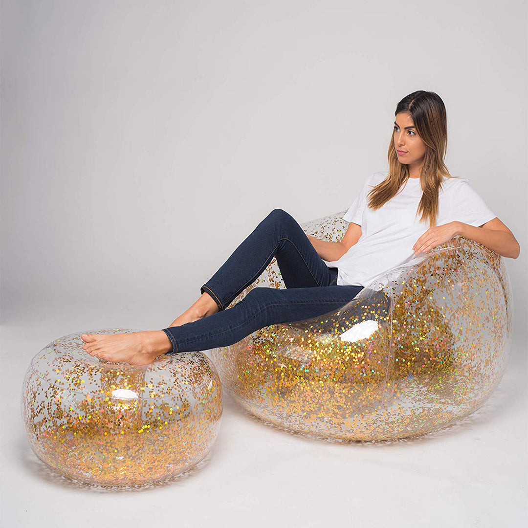 Unisex oppustbart sitteområde med glitterSkanto