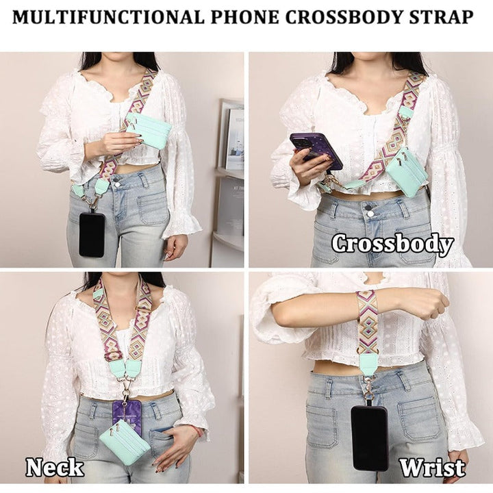 Skanto | Stilig Crossbody Telefon Lanyard med Avtakbar Mini Lommebok