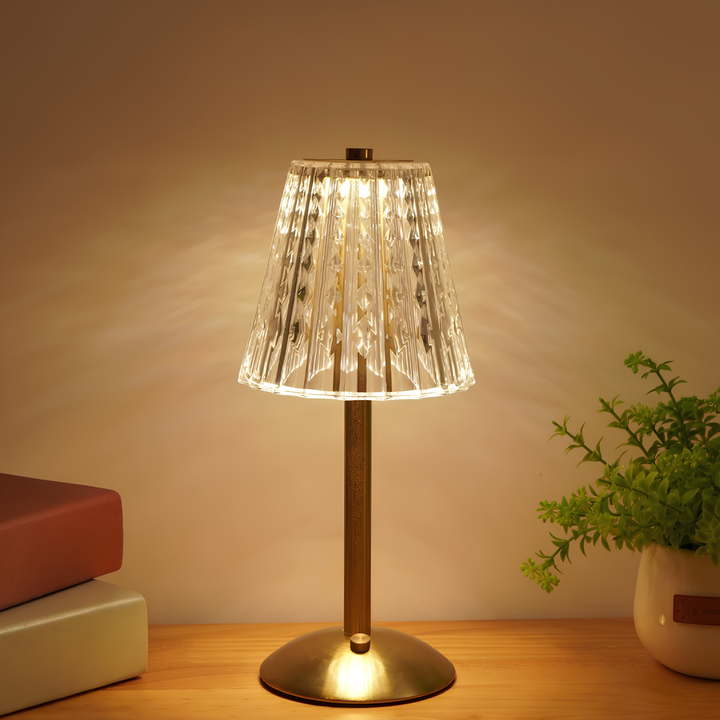 Golden Crystal Table Lamp - Aurora Luxe | Skanto