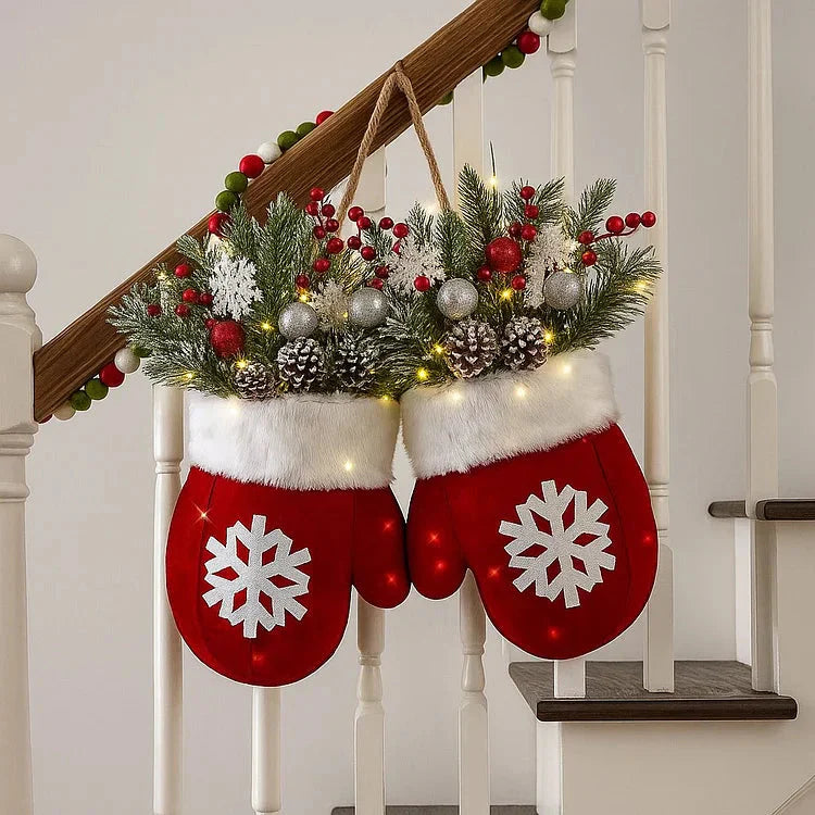 Skanto | Forbelyst julekrans i mittenform – 120 LED-lys med tidtakerfunktion