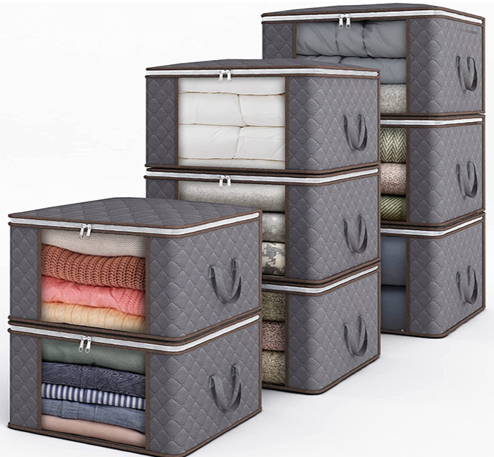 Norvo | Klær Quilt Teppe Oppbevaringsbag Stoff Hjem Organisator Boks Poser Glidelås