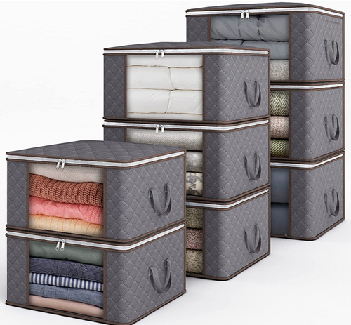 Norvo | Klær Quilt Teppe Oppbevaringsbag Stoff Hjem Organisator Boks Poser Glidelås