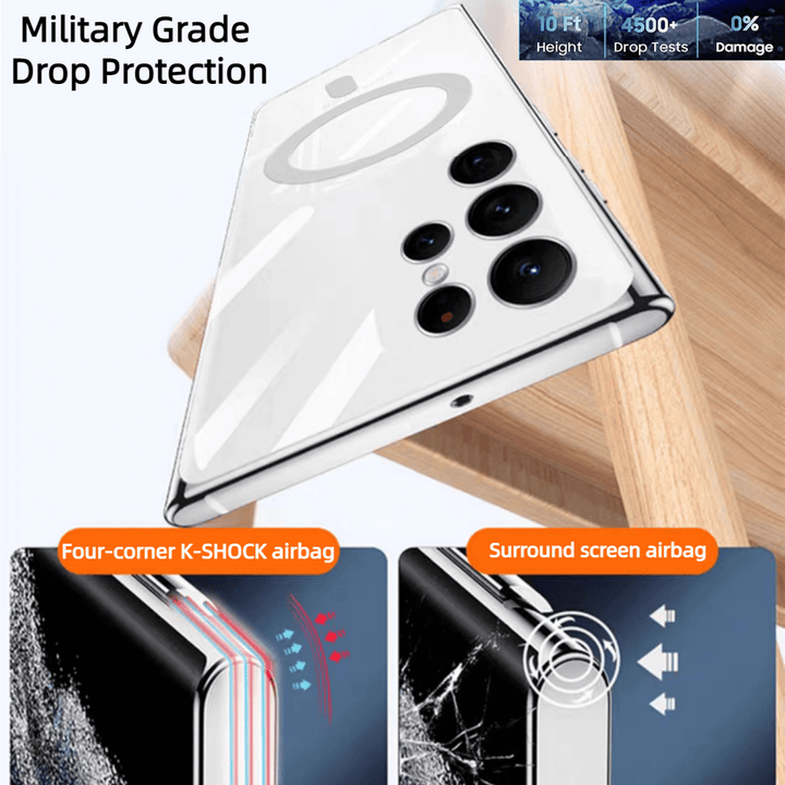 Skanto | Transparent luksusbelegg magnetisk deksel for Samsung
