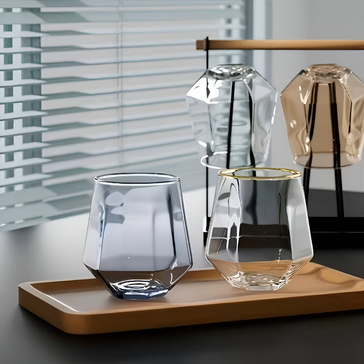 Glass Cup i Transparent Design, 4-Delts Sett – Stilig og Dekorativ Design | 300 ml Glass Cup for Vann, Juice, og Te | Skanto