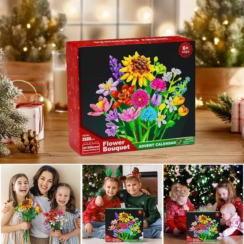 Norvo | Blomsterbukett Byggekloss Jule Advent Kalender Sett - Julegave