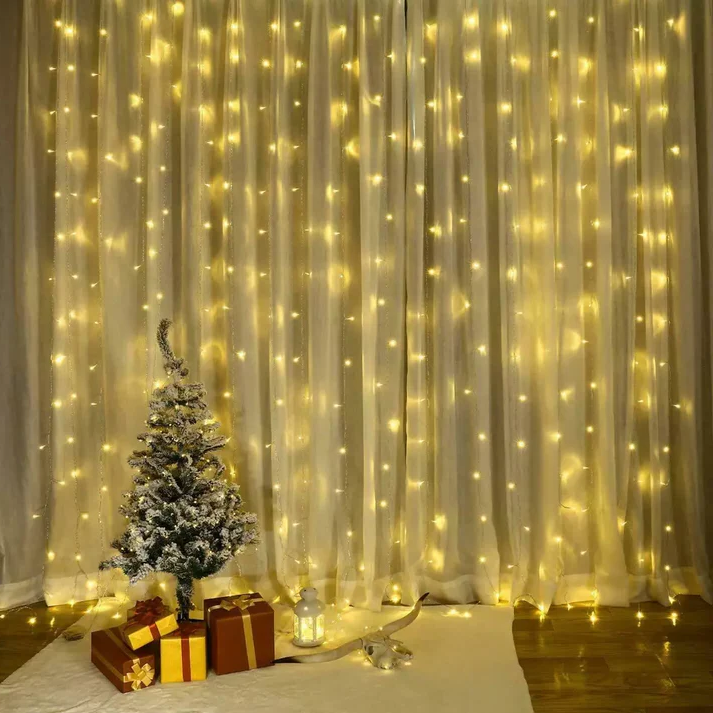 Skanto | Julefe-lignende string gardinlys