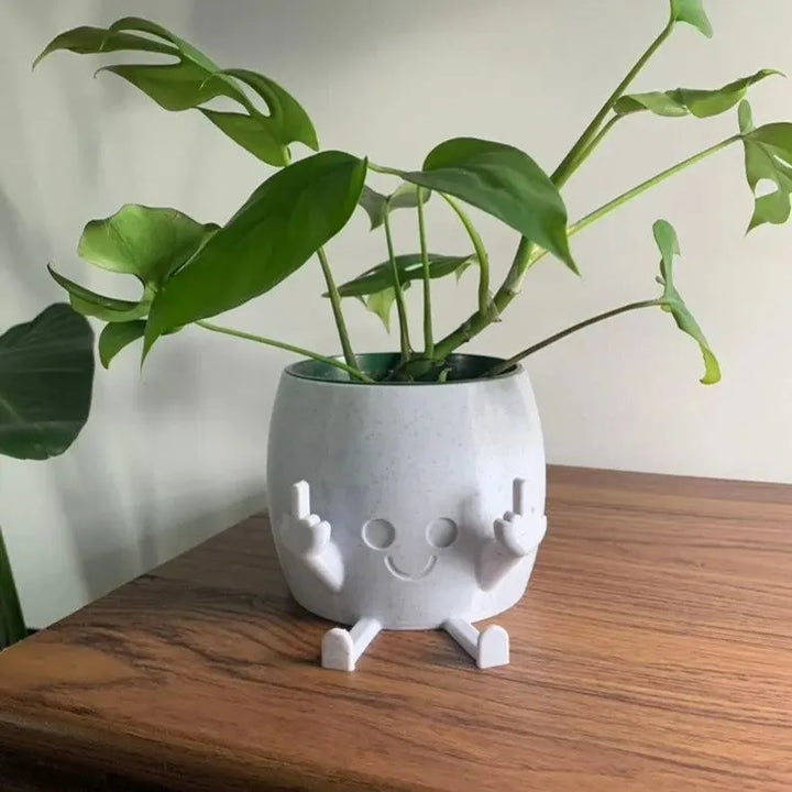 Skanto | Smilende Blomsterpotte med Midtfinger Opp