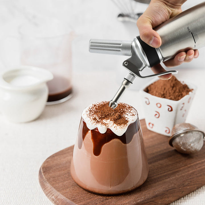 Sahne dispenser rustfritt stål med 3 dyser 500ml | Skanto