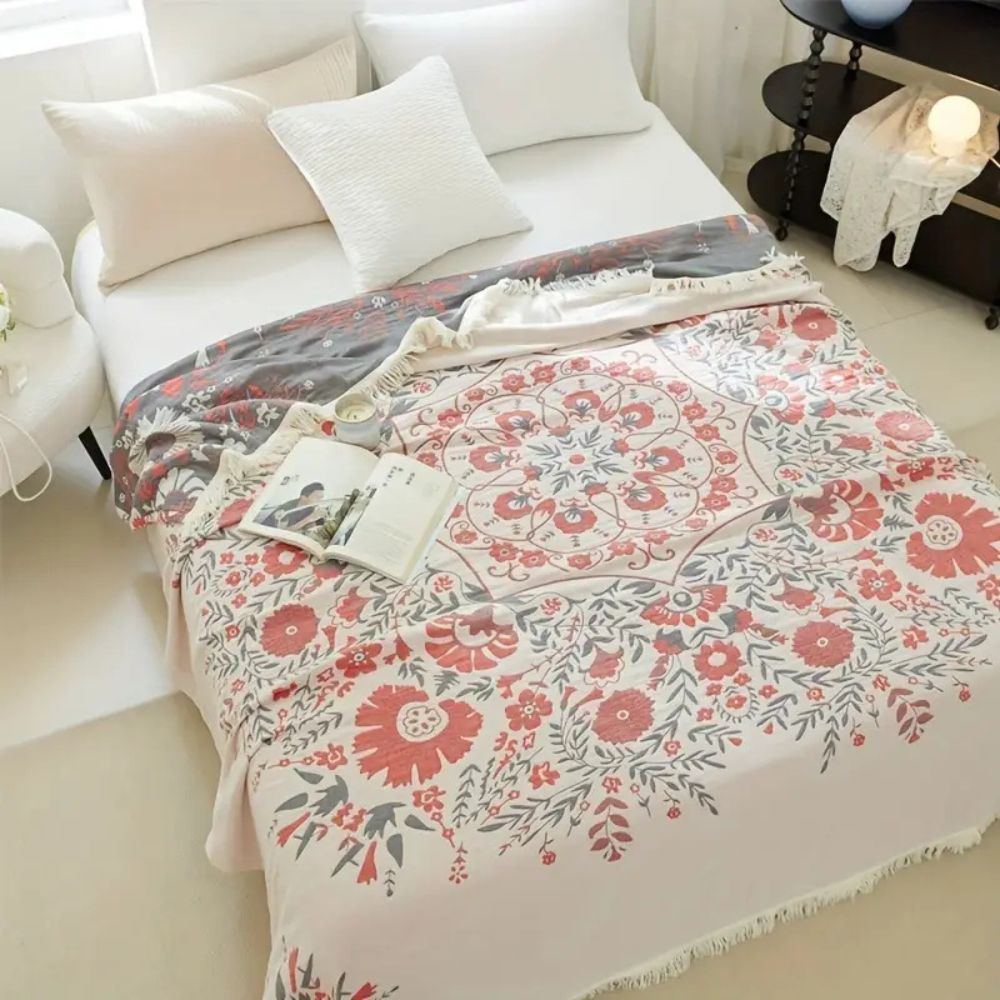 Skanto | Versailles-Inspirert Reversibel Blomsterpledd