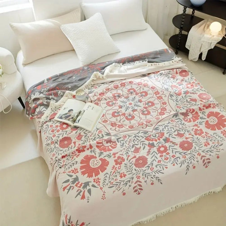 Skanto | Versailles-Inspirert Reversibel Blomsterpledd
