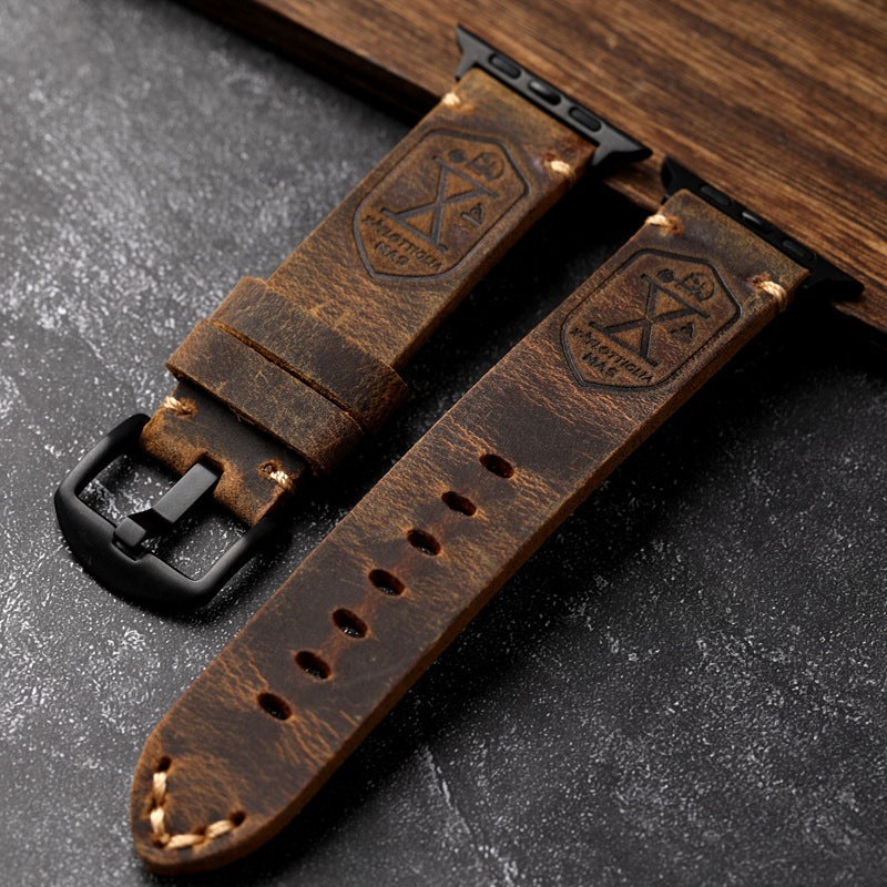 Skanto | Håndlaget Vintage Skinn Apple Watch Band