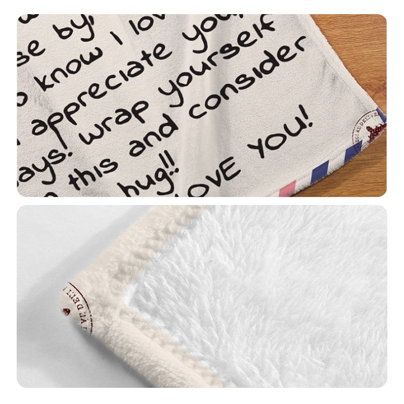Brevtrykt flanell kasteteppe gave til mamma | Skanto