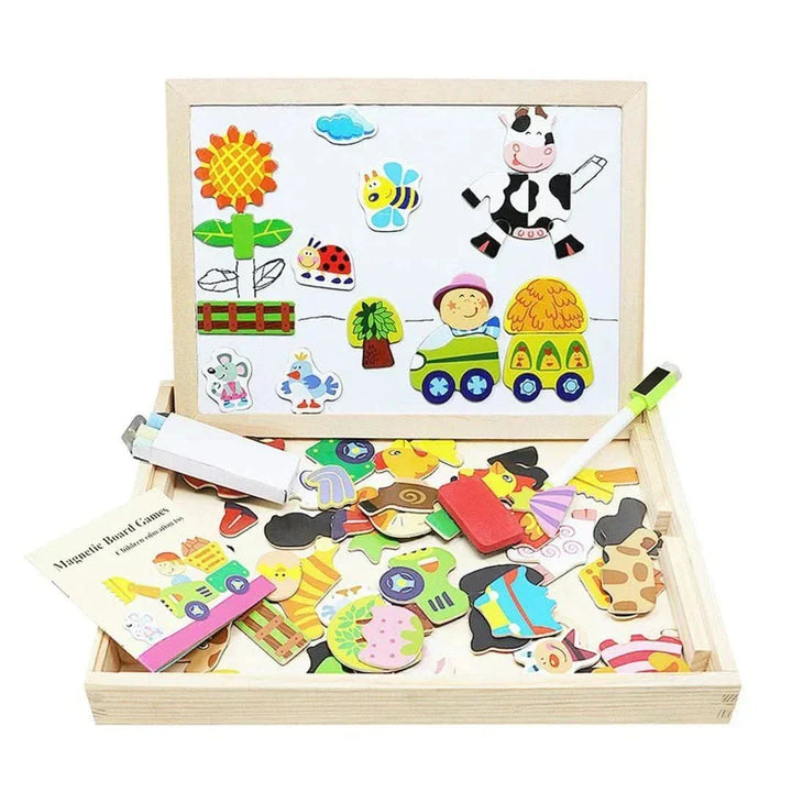 Skanto | MagniDraw Duo – Magnetisk tavle & tavle – Kreativt læringsspill for barn